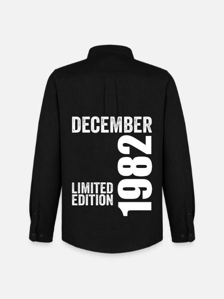 Retro Birthday Gift - December 1982 - Men's Oxford Shirt by Stanley/Stella - black
