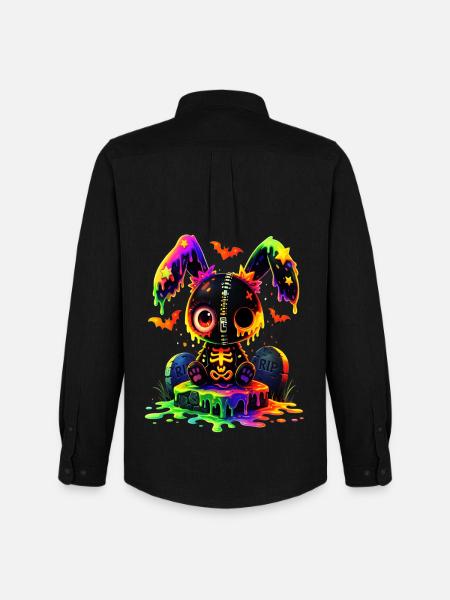 Kawaii Gothic Rabbit - Men's Oxford Shirt by Stanley/Stella - black