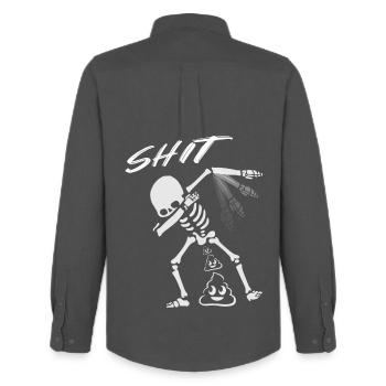 Funny skeleton - Men's Oxford Shirt by Stanley/Stella - anthracite - Back - AI Model Male 185 dark (185cm)