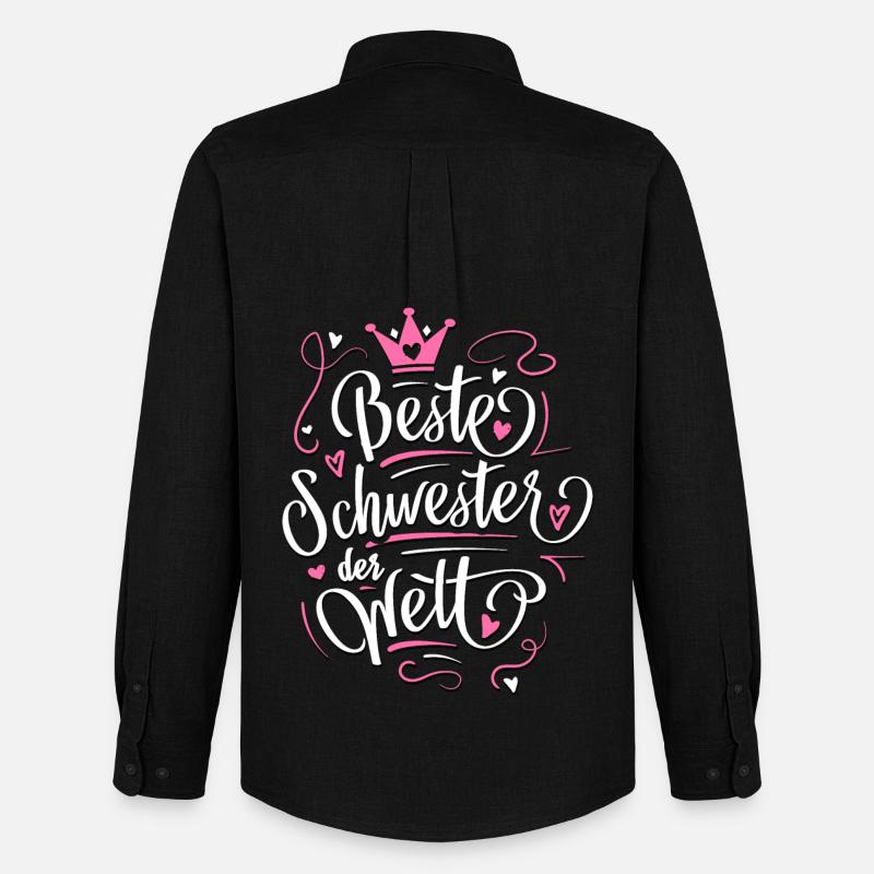 Beste Schwester der Welt - Geschenkidee Schwester - Männer Oxford Hemd von Stanley/Stella - Schwarz