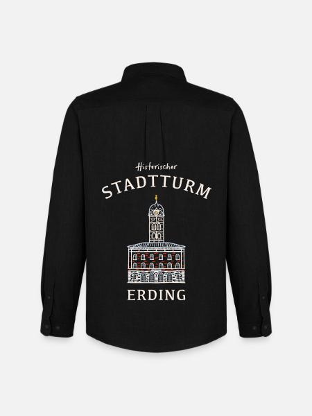Erding kultiger Stadtturm, Bavaria, Germany - Men's Oxford Shirt by Stanley/Stella - black