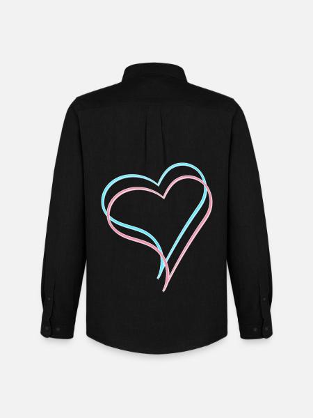 Hearts blue pink - Men's Oxford Shirt by Stanley/Stella - black
