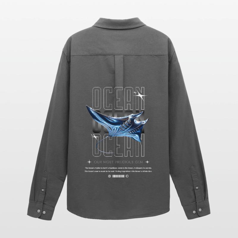 Ocean Manta Precious Treasure Men's Oxford Shirt by Stanley/Stella