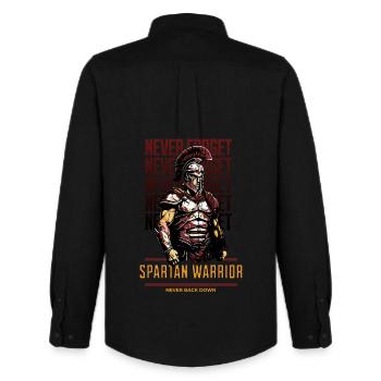 Spartanischer Krieger - Männer Oxford Hemd von Stanley/Stella - Schwarz - Hinten - AI Model Male 185 dark (185cm)