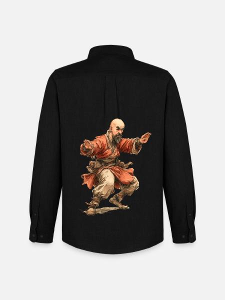 Kungfu Monk - Men's Oxford Shirt by Stanley/Stella - black
