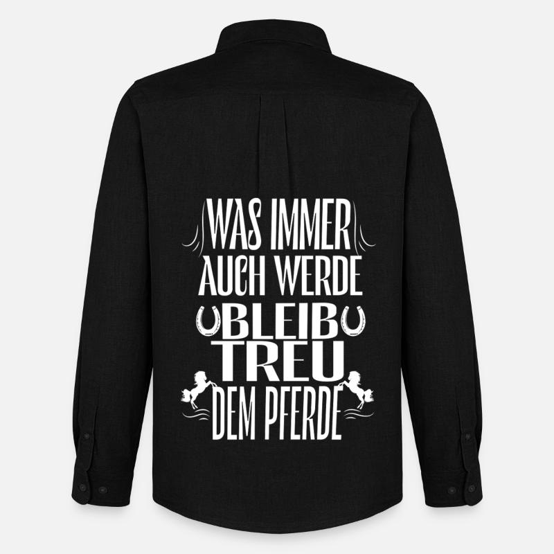 Bleibe Treu Dem Pferd Spruch - Männer Oxford Hemd von Stanley/Stella - Schwarz
