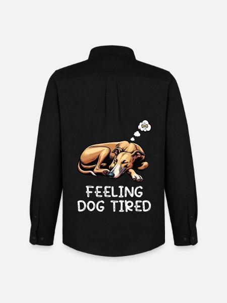 Feeling Dog Tired Whippet Greyhound Whippets - Men's Oxford Shirt by Stanley/Stella - black