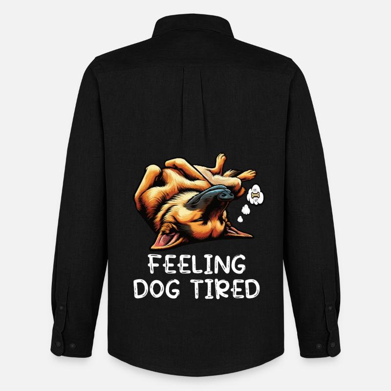 Feeling Dog Tired Deutscher Schäferhund  - Männer Oxford Hemd von Stanley/Stella - Schwarz