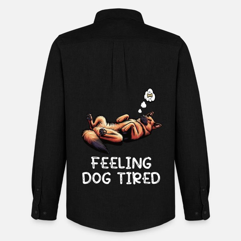 Feeling Dog Tired Deutscher Schäferhund  - Männer Oxford Hemd von Stanley/Stella - Schwarz