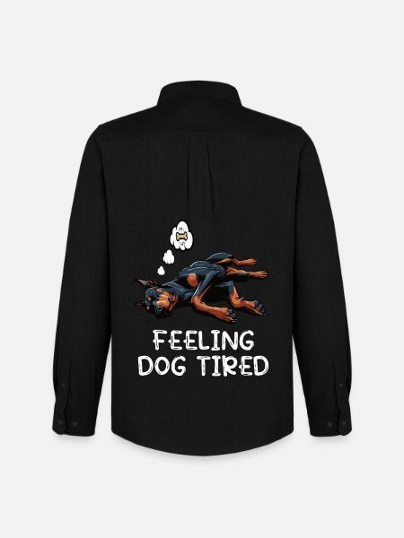 Feeling Dog Tired Dobermann Dobermannbesitzer - Männer Oxford Hemd von Stanley/Stella - Schwarz