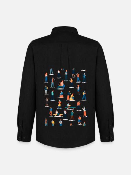 People in Digital Everyday Life - Men's Oxford Shirt by Stanley/Stella - black
