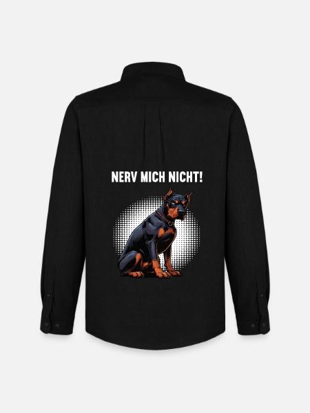 Nerv Mich Nicht Dobermann Dobermannbesitzer - Männer Oxford Hemd von Stanley/Stella - Schwarz