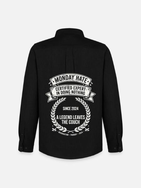 Monday Hate Certified Expert - Männer Oxford Hemd von Stanley/Stella - Schwarz