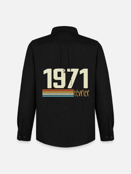 February 1971 - February 1971 Anniversary 1971 - Men's Oxford Shirt by Stanley/Stella - black