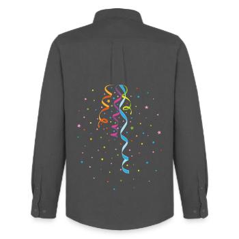 Carnaval Serpents d’air Confettis Nouvel An Carnaval - Chemise Oxford homme Stanley/Stella - charbon - Dos - AI Model Male 185 dark (185cm)