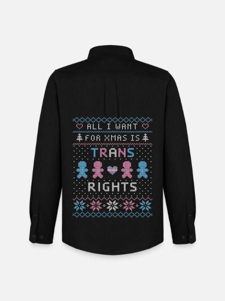 Ugly Xmas Sweater Trans rights - Men's Oxford Shirt by Stanley/Stella - black