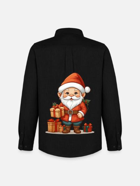 Gnome de Noël - Chemise Oxford homme Stanley/Stella - noir