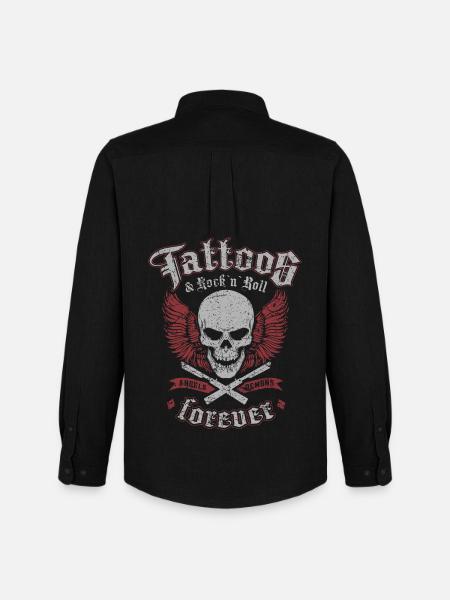 Tattoos & Rock N Roll Forever - Men's Oxford Shirt by Stanley/Stella - black