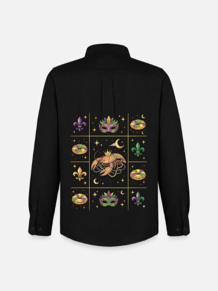Crawdaddy Carnival Mardi Gras - Men's Oxford Shirt by Stanley/Stella - black