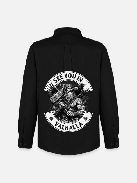See you in Valhalla - Men's Oxford Shirt by Stanley/Stella - black