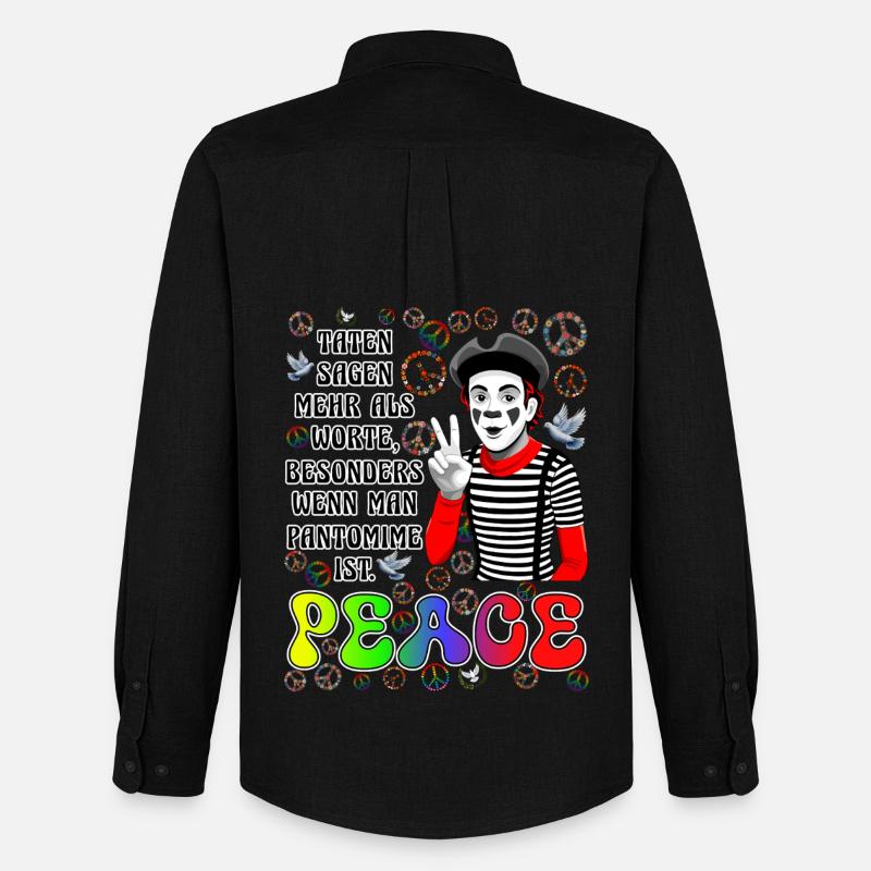 Friedens Pantomime - Männer Oxford Hemd von Stanley/Stella - Schwarz