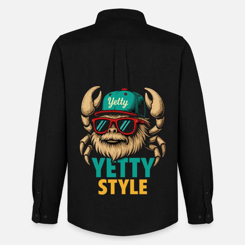 Graphisme Yeti Style Yetty - Chemise Oxford homme Stanley/Stella - noir