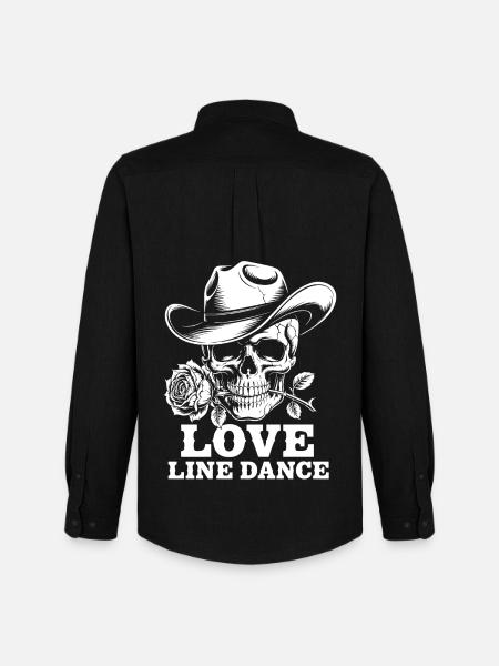 Skull Cowboy Love Line Dance - Men's Oxford Shirt by Stanley/Stella - black