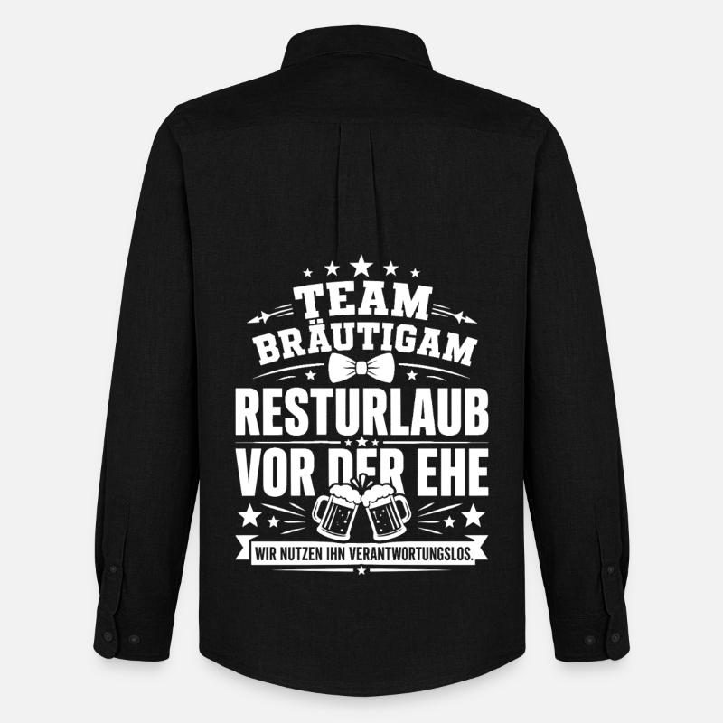 Team Bräutigam. Resturlaub - Männer Oxford Hemd von Stanley/Stella - Schwarz