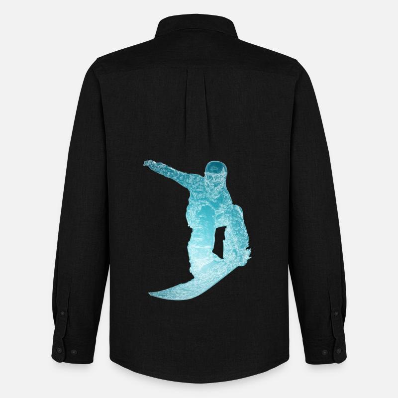 Eis Snowboarder - Männer Oxford Hemd von Stanley/Stella - Schwarz
