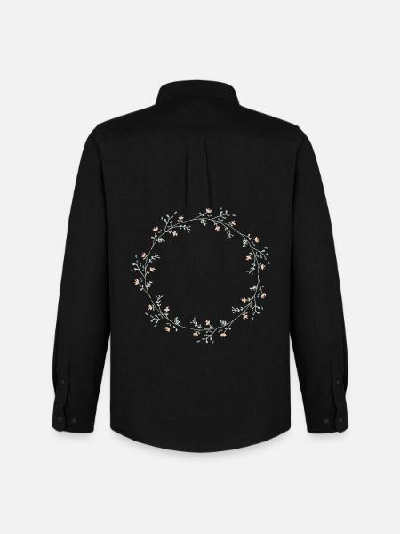 Fleurs - Chemise Oxford homme Stanley/Stella - noir