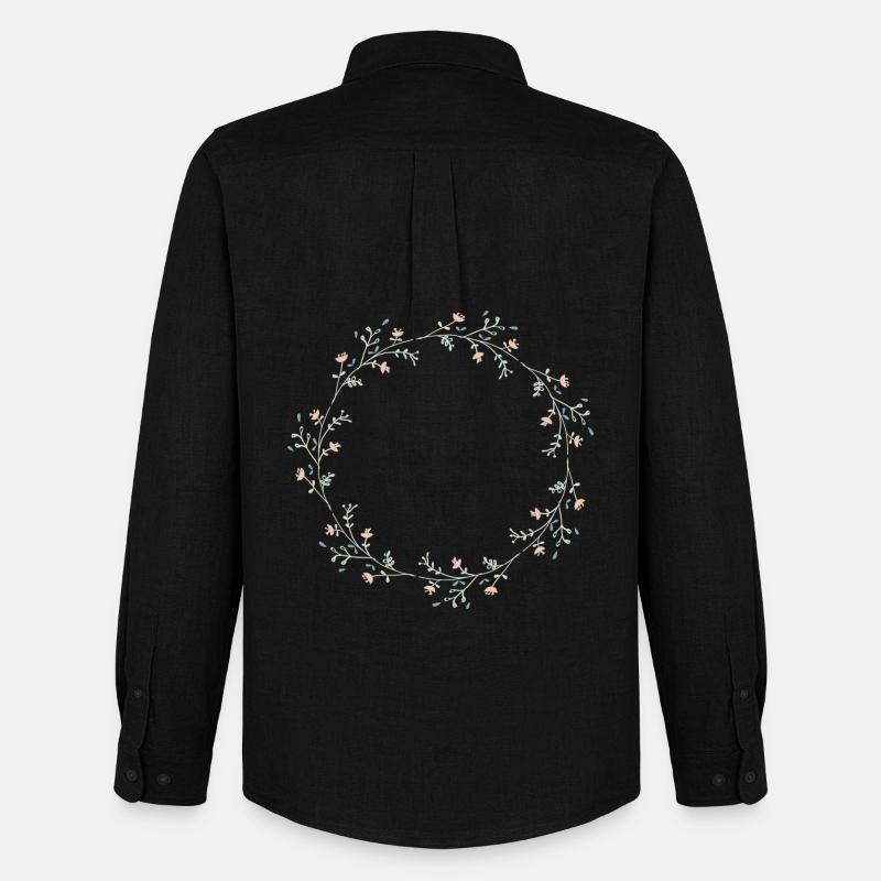 Blumen - Männer Oxford Hemd von Stanley/Stella - Schwarz