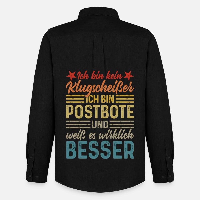 Postbote - Ich bin kein Klugscheißer - Männer Oxford Hemd von Stanley/Stella - Schwarz