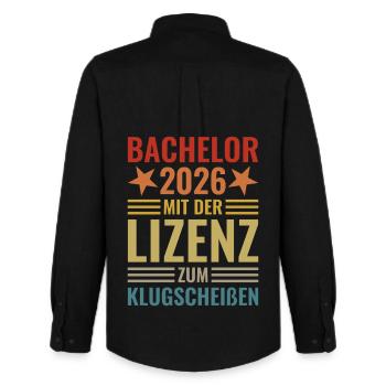 Licence 2026 avec licence pour être malin - Chemise Oxford homme Stanley/Stella - noir - Dos - AI Model Male 185 dark (185cm)