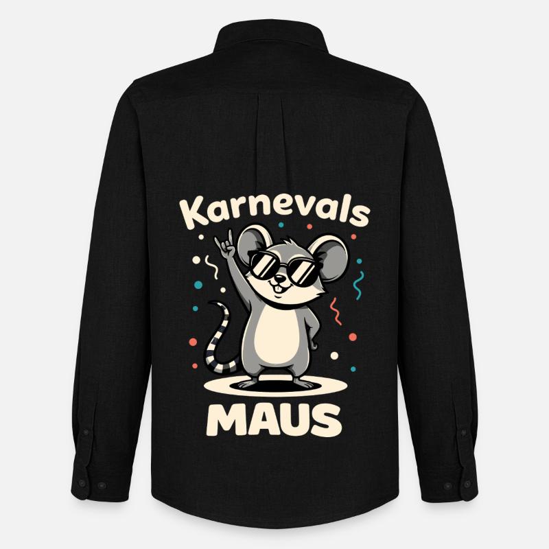 Karneval Rockmusik Karnevalsmaus Niedlich - Männer Oxford Hemd von Stanley/Stella - Schwarz