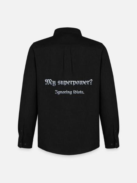 Humorous superpower sentence with wit - Men's Oxford Shirt by Stanley/Stella - black