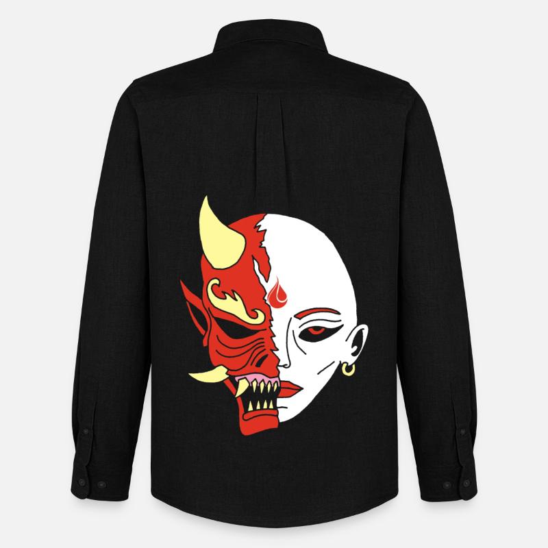 Mensch oder Dämon? - Männer Oxford Hemd von Stanley/Stella - Schwarz