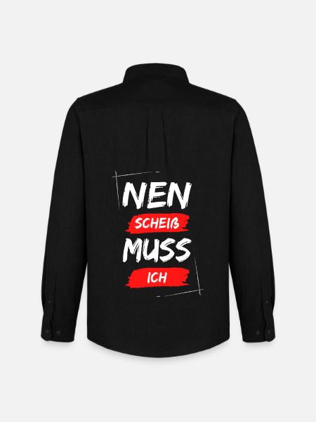 Nen scheiß muss ich - Männer Oxford Hemd von Stanley/Stella - Schwarz