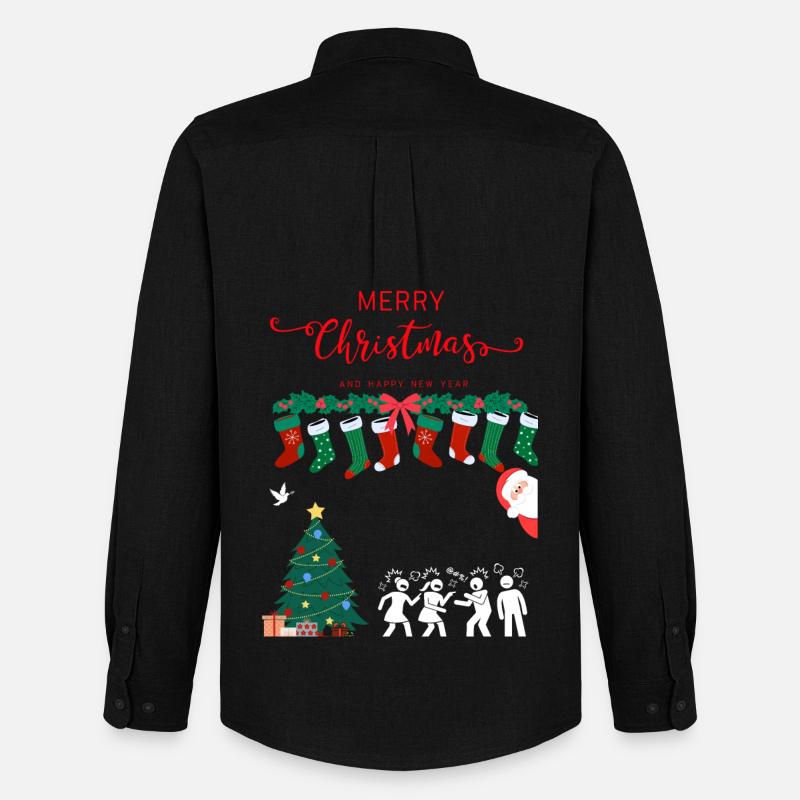 Glædelig jul - Oxfordskjorte herre Stanley/Stella - sort