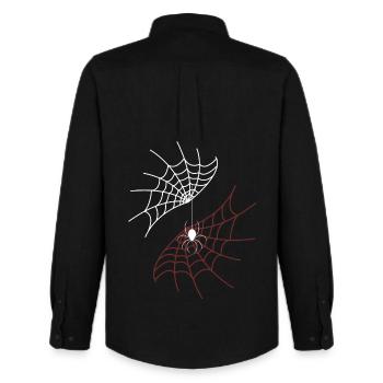 Two-Tone Spider Webs - Men's Oxford Shirt by Stanley/Stella - black - Back - AI Model Male 185 dark (185cm)