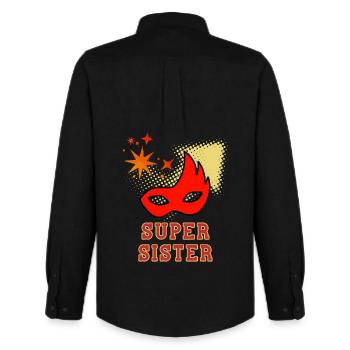 Super Sister - Men's Oxford Shirt by Stanley/Stella - black - Back - AI Model Male 185 dark (185cm)