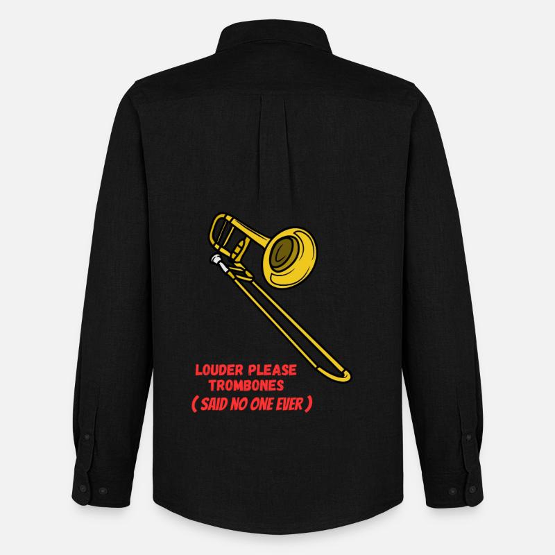 Louder_please_Trombones - Männer Oxford Hemd von Stanley/Stella - Schwarz