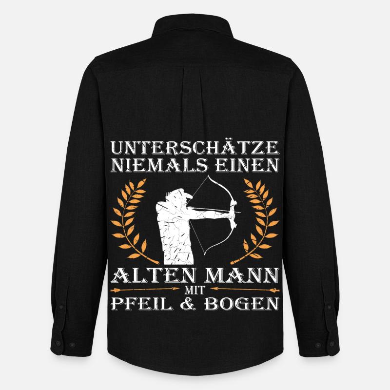 Bogenschießen, Bogensport, Bogenschütze, Archery - Männer Oxford Hemd von Stanley/Stella - Schwarz