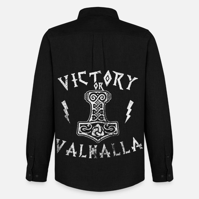 Victory or Valhalla - Männer Oxford Hemd von Stanley/Stella - Schwarz