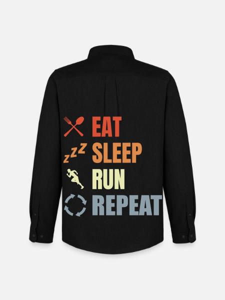 Eating, sleeping, running, repeating - Men's Oxford Shirt by Stanley/Stella - black