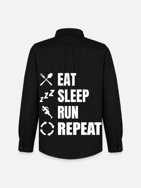 Eat Sleep Run Repeat - Men's Oxford Shirt by Stanley/Stella - black