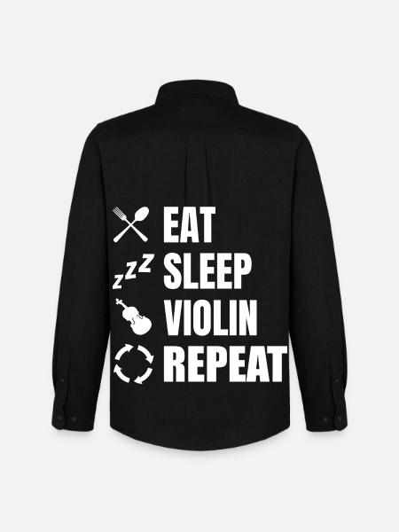 Eat Sleep Violin Repeat - Men's Oxford Shirt by Stanley/Stella - black
