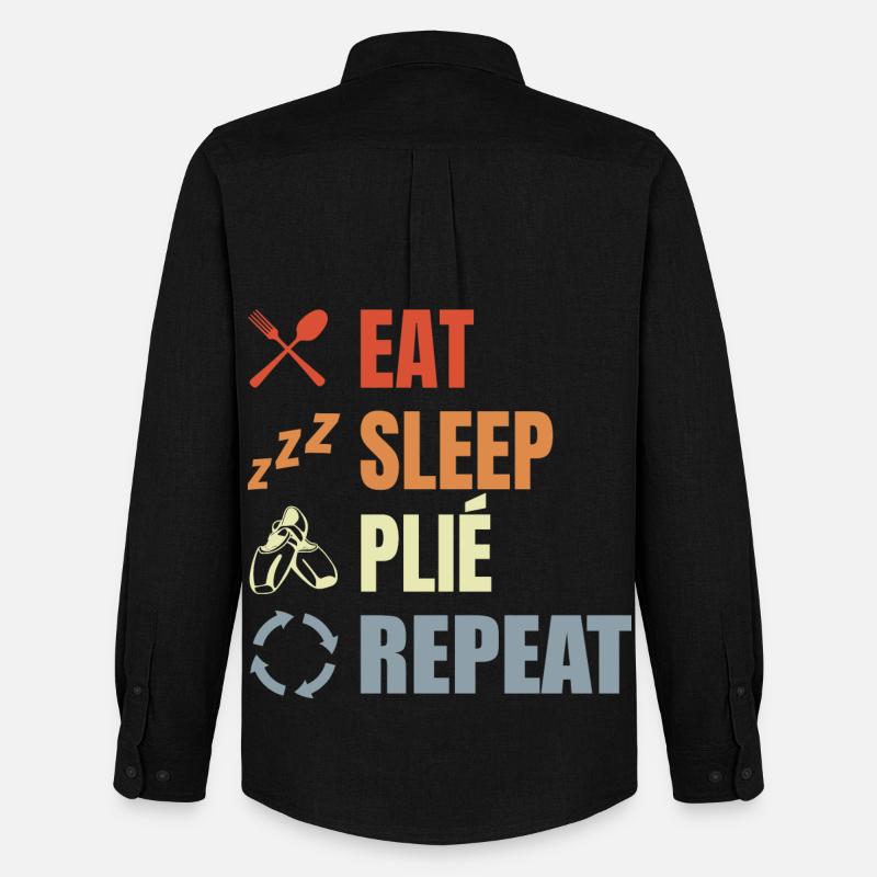 Eat Sleep Ballet Repeat - Männer Oxford Hemd von Stanley/Stella - Schwarz