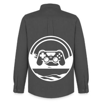 Graphismes de jeux vidéo - Chemise Oxford homme Stanley/Stella - charbon - Dos - AI Model Male 185 dark (185cm)