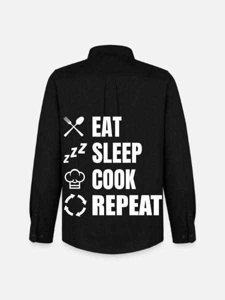 Eat Sleep Cook Repeat - Men's Oxford Shirt by Stanley/Stella - black