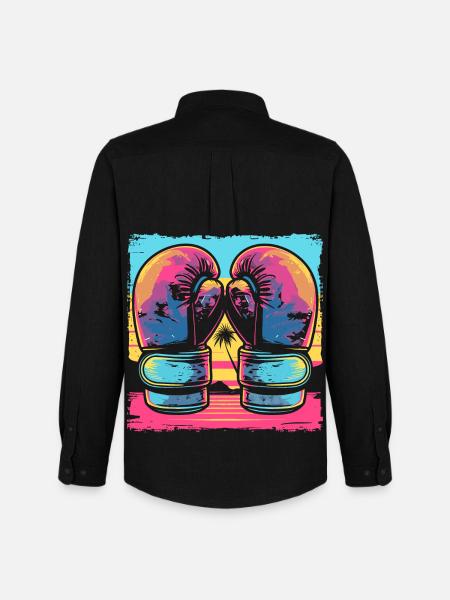 Kickboxing Cartoon Look - Men's Oxford Shirt by Stanley/Stella - black